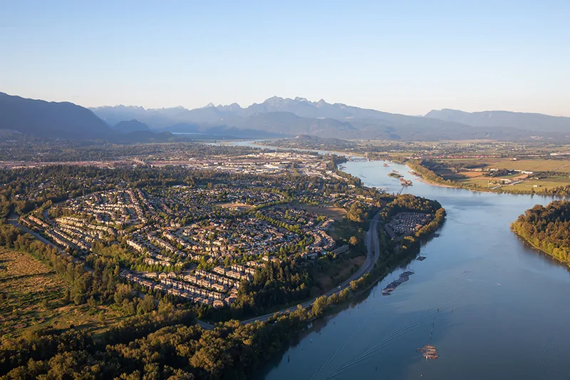 Aerial view of Port Coquitlam and the Tri-Cities
